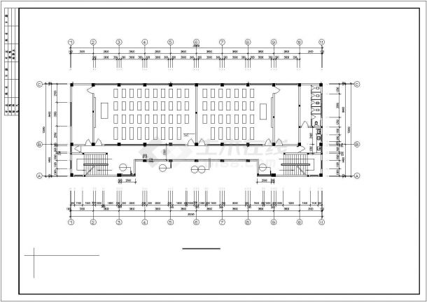 北京某小学占地400平米5层框架结构科学信息楼建筑设计CAD图纸-图一