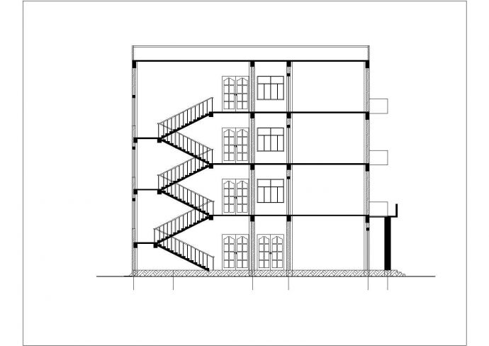 郑州某职业学院4500平米四层框架结构办公楼建筑设计CAD图纸_图1