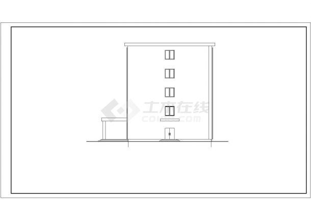 杭州某建筑公司4000平米五层框架结构办公楼平立剖面设计CAD图纸-图一