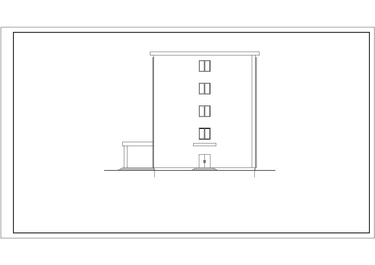 杭州某建筑公司4000平米五层框架结构办公楼平立剖面设计CAD图纸