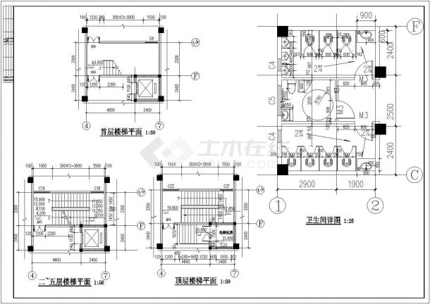 郑州某公司4400平米五层钢混框架结构办公楼建筑设计CAD图纸-图一