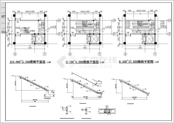 郑州某公司4400平米五层钢混框架结构办公楼建筑设计CAD图纸-图二