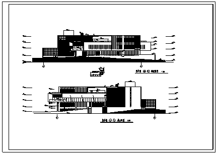 图书馆设计_某现代风格图书馆建筑设计cad图(含立面图)-图一