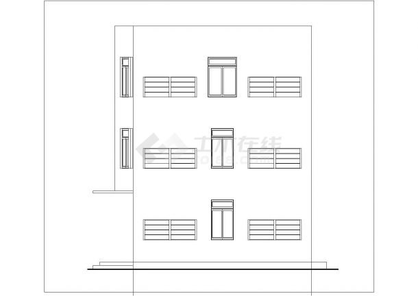 深圳市某现代化工厂3层框混结构直供宿舍楼建筑设计CAD图纸（含天面层）-图一