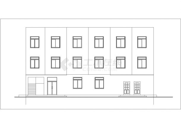 深圳市某现代化工厂3层框混结构直供宿舍楼建筑设计CAD图纸（含天面层）-图二