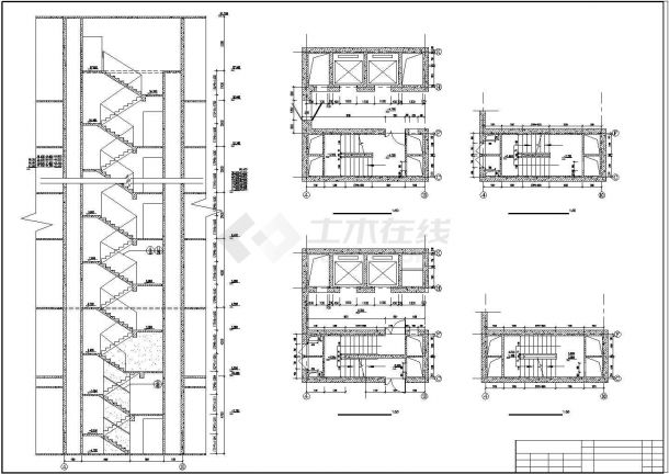 某高层住宅楼梯电梯设计cad施工详图（大院设计）-图二