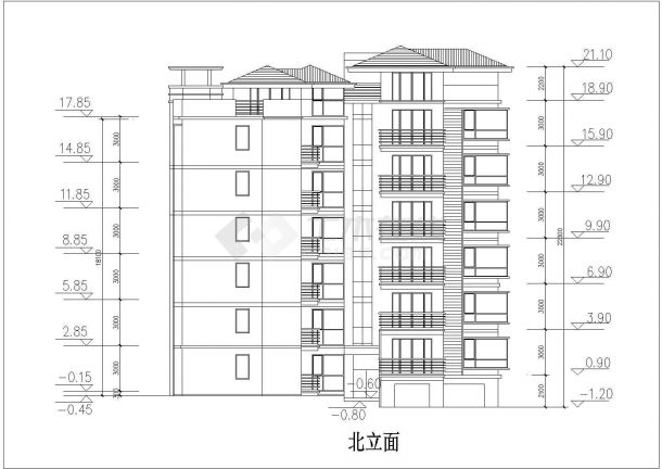 成都市蜀澜阁小区6层砖混结构住宅楼建筑设计CAD图纸（含夹层）-图二