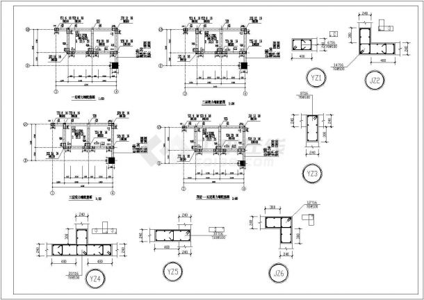 某8层框架结构办公楼毕业设计cad结构施工图（含建筑设计，含设计说明，含计算书）-图一