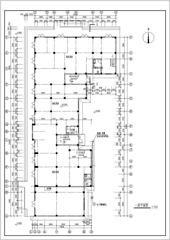 某多层欧式住宅楼建筑CAD平面布置参考图_图1