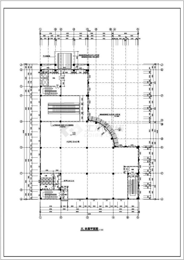 多层商务酒店建筑全套CAD平面布置参考图-图二