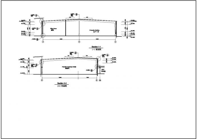 某单层轻钢结构大型工业厂房设计cad详细建筑施工图（含设计说明）_图1