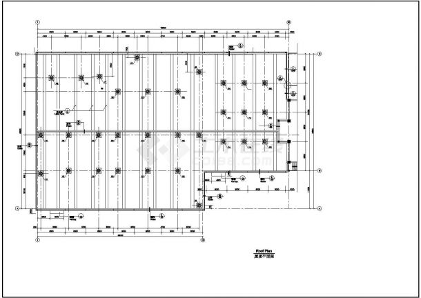 某单层轻钢结构大型工业厂房设计cad详细建筑施工图（含设计说明）-图二