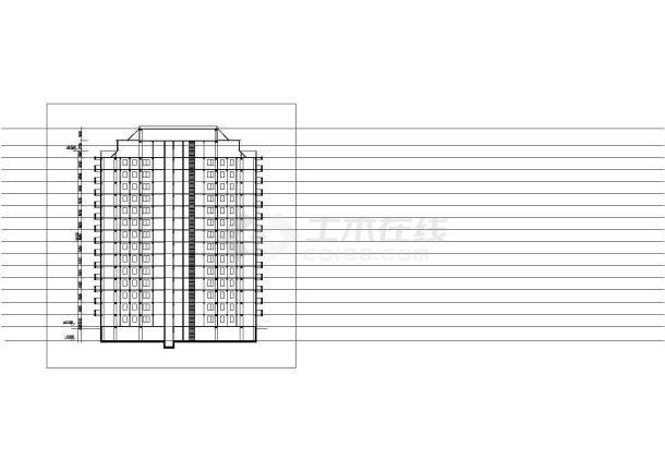 连云港市某现代化居住区14层框架结构住宅楼平立剖面设计CAD图纸-图一