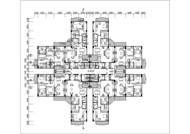 连云港市某现代化居住区14层框架结构住宅楼平立剖面设计CAD图纸-图二