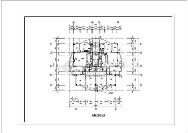 北京某12层框架结构商住楼全套平面设计CAD图纸（1-2层商用/含地下室）-图二