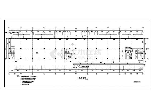 广州市某科技产业园4650平米5层框架结构商业办公楼建筑设计CAD图纸-图二
