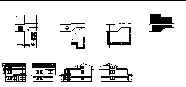 某小区三栋别墅住宅楼建筑设计施工cad图纸_图1