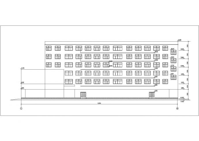 锦州市某街道4800平米6层框架结构商业综合楼建筑设计CAD图纸_图1
