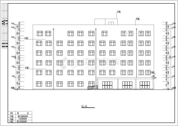 北京某公司4400平米6+1层钢混框架结构办公楼全套建筑设计CAD图纸-图二