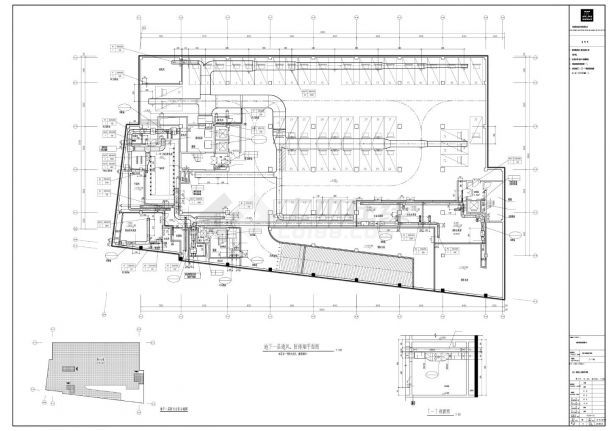 新兴工业园标准厂房项目C-1号楼地下一层通风 防排烟平面图CAD图.dwg-图一