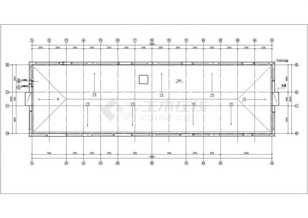 广州某企业单位5600平米7层框架结构行政办公楼建筑设计CAD图纸-图一