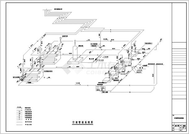 东台市某商业建筑空调及通风系统设计施工CAD图纸-图一