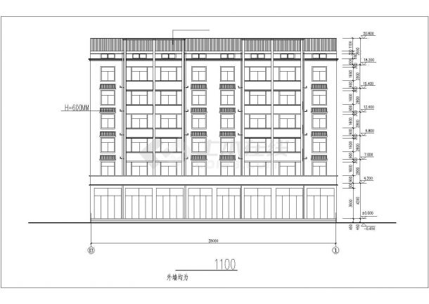 宿迁市某拆迁安置小区6+1层砖混结构住宅楼建筑设计CAD图纸-图一