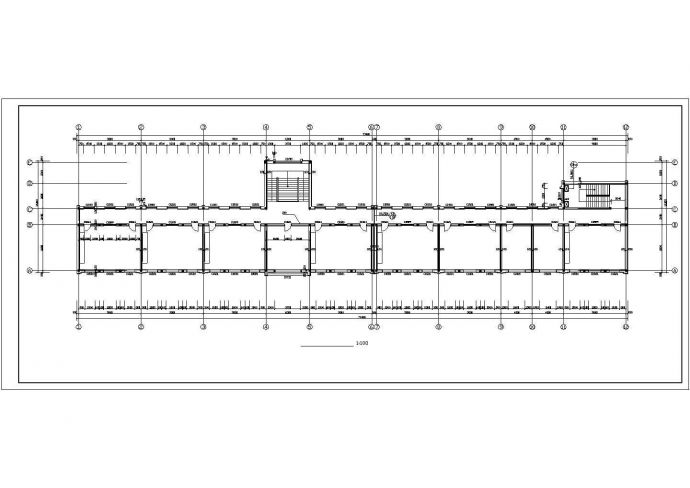 扬州市某职业中学2600平米3层框架结构教学楼平立剖面设计CAD图纸_图1