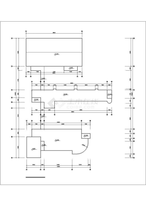 南京某中学3900平米五层框架结构教学楼平立剖面设计CAD图纸-图一