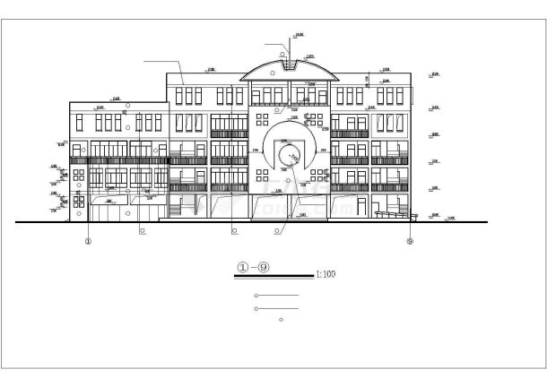 湘潭市某中学5200平米五层框架结构教学综合楼建筑设计CAD图纸-图二