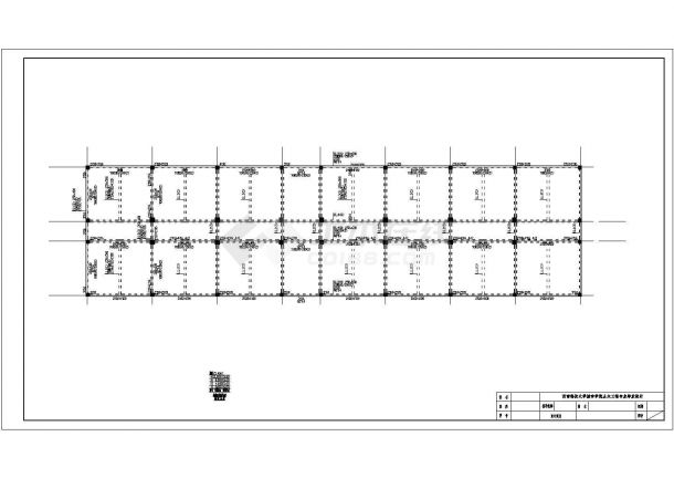 上海某工厂3100平米4层框架结构办公楼结构设计CAD图纸-图二
