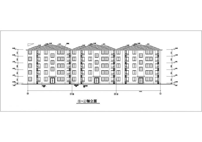 3600平米左右五层砖混结构住宅楼平立剖面设计CAD图纸（1层6户）_图1