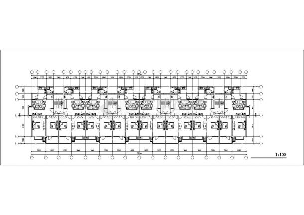 4100平米8层框架结构住宅楼平立剖面设计CAD图纸（含阁楼/底层车库）-图二
