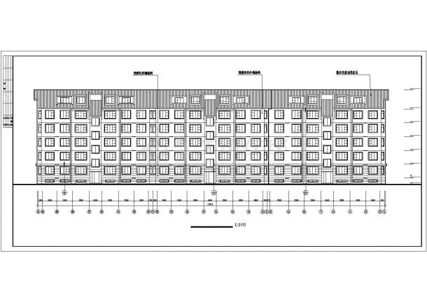 4100平米6层框混结构住宅楼建筑设计CAD详图（含阁楼和半地下室）-图二