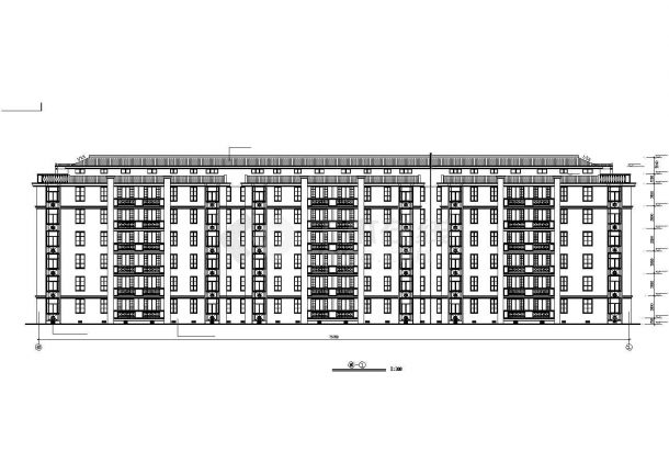 泰州市某小区4200平米6层框混结构住宅楼建筑设计CAD图纸-图二