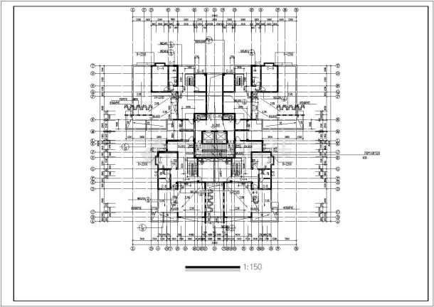 2.2万平米31层框架结构住宅楼平立剖面设计CAD图纸（含跃层和水箱层）-图一