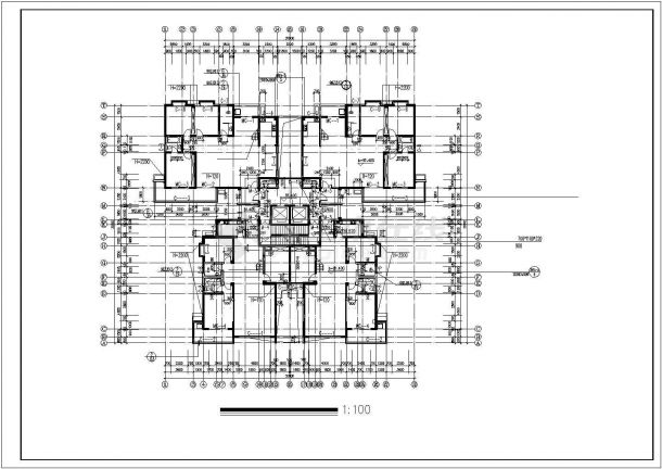 2.2万平米31层框架结构住宅楼平立剖面设计CAD图纸（含跃层和水箱层）-图二