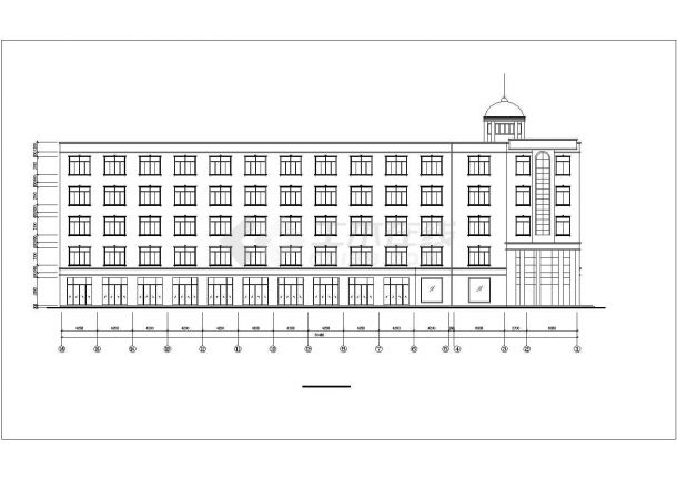 攀枝花市某国营单位4300平米5层框架结构办公楼建筑设计CAD图纸-图一