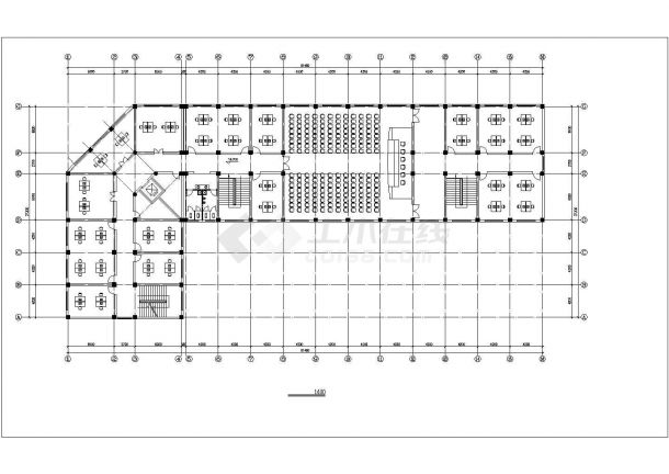 攀枝花市某国营单位4300平米5层框架结构办公楼建筑设计CAD图纸-图二