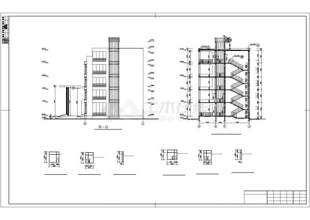 南阳市某单位3200平米五层框架结构办公楼建筑设计CAD图纸-图一