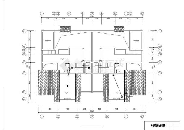 上海某别墅区3层框混结构双拼别墅全套电气系统设计CAD图纸-图一