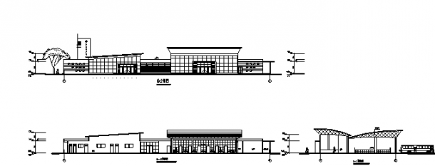 汽车客运站设计_1000平米某县城一层现代风格长途汽车客运站建筑施工cad图(带效果图)-图一