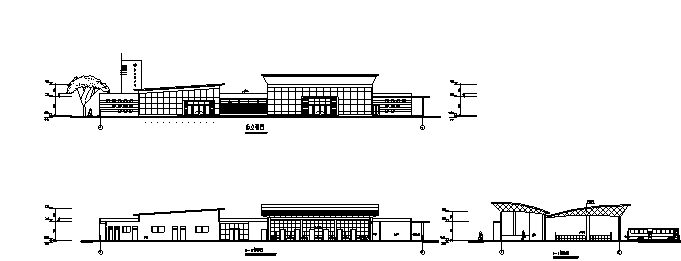 汽车客运站设计_1000平米某县城一层现代风格长途汽车客运站建筑施工cad图(带效果图)_图1
