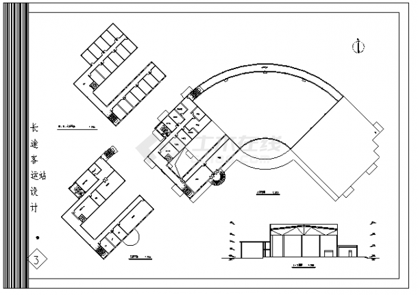 客运站设计_某市六层经典风格长途汽车客运站全套施工cad图(带效果图)-图二