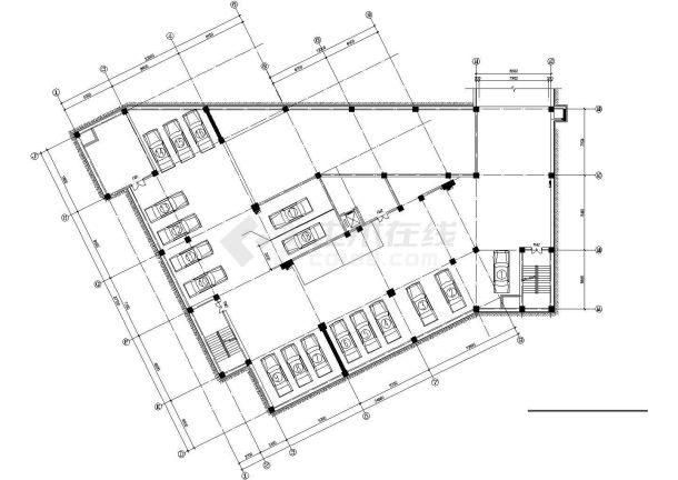 成都市元山花园小区地下双层停车场全套平面设计CAD图纸（双段）-图一