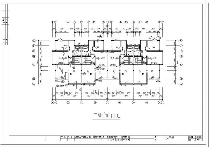 杭州某1000㎡三层小区住宅建筑施工图纸（标注明细），12张图纸_图1