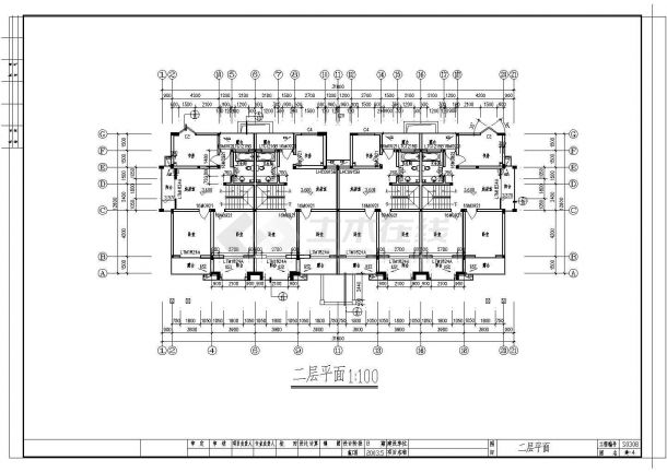 杭州某1000㎡三层小区住宅建筑施工图纸（标注明细），12张图纸-图二