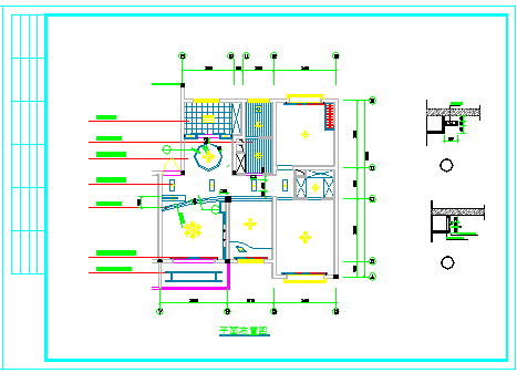 100平方米商品房室内精装修cad设计施工图_图1