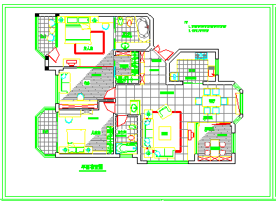 110平米户型家居室内装饰cad设计施工图纸-图一