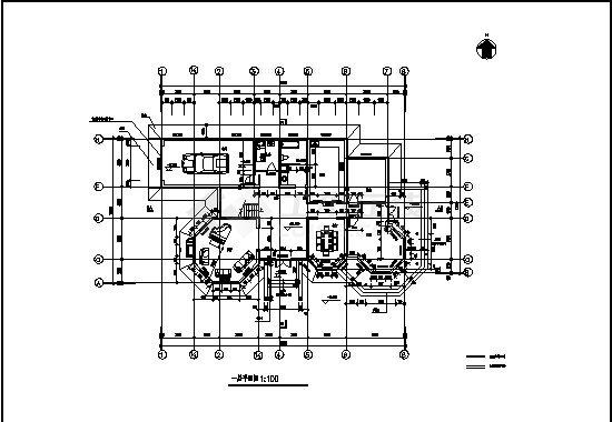 某415平方米别墅住宅楼建筑设计施工cad图纸（含说明）-图二
